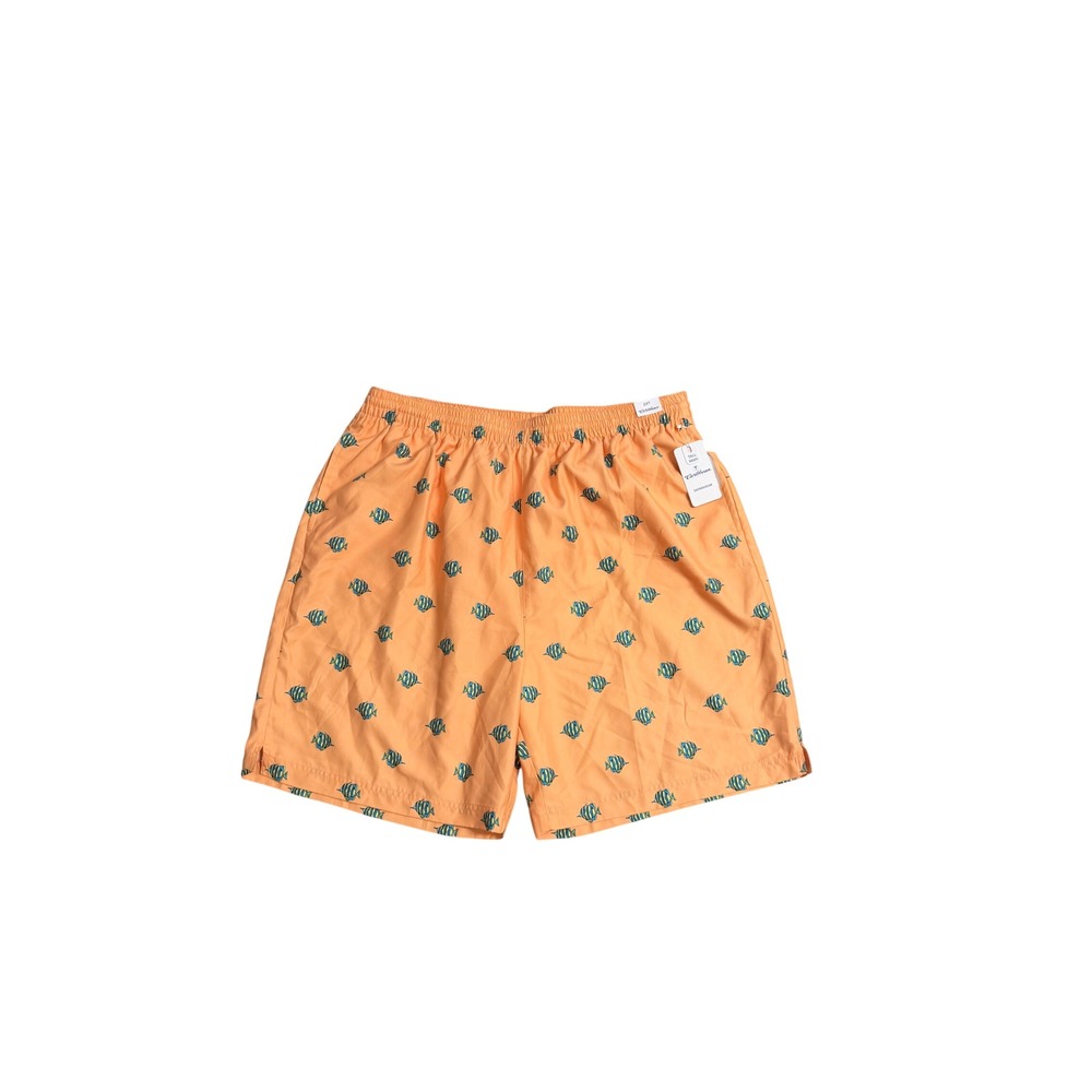 875. Caribbean Men's Orange Swim Trunks Drawstring Shorts Size 2XL Pull On